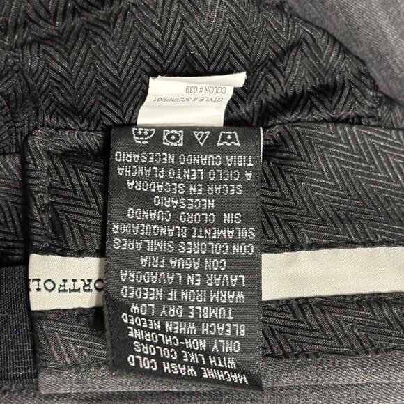 Perry Ellis Portfolio Dress Pants 38x30 Heather Gray Pleated Cuffed Classic Fit - Picture 7 of 10